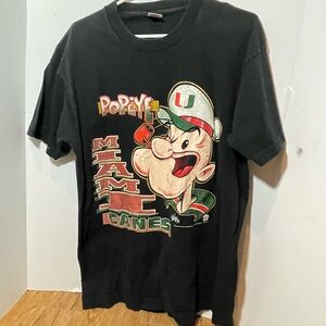 Vintage Single Stitch Popeye Miami Hurricanes Men’s Large T-Shirt (1993)